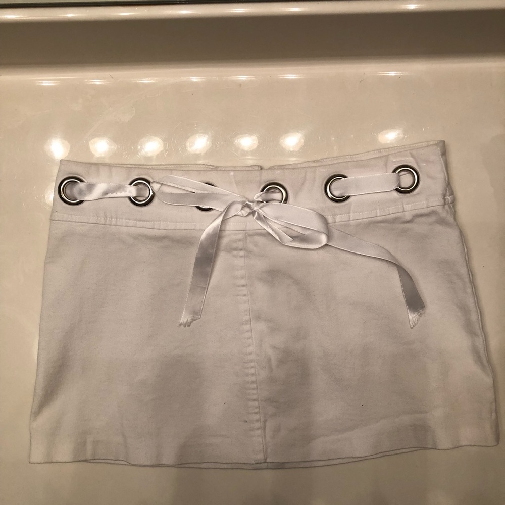 White mini skirt